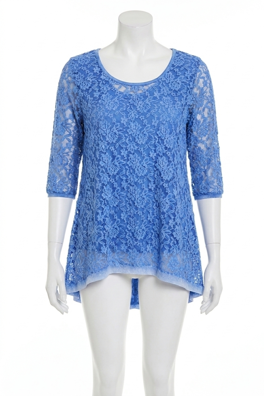 NEW ANGEL lace 3/4 sleeve tunic in blue